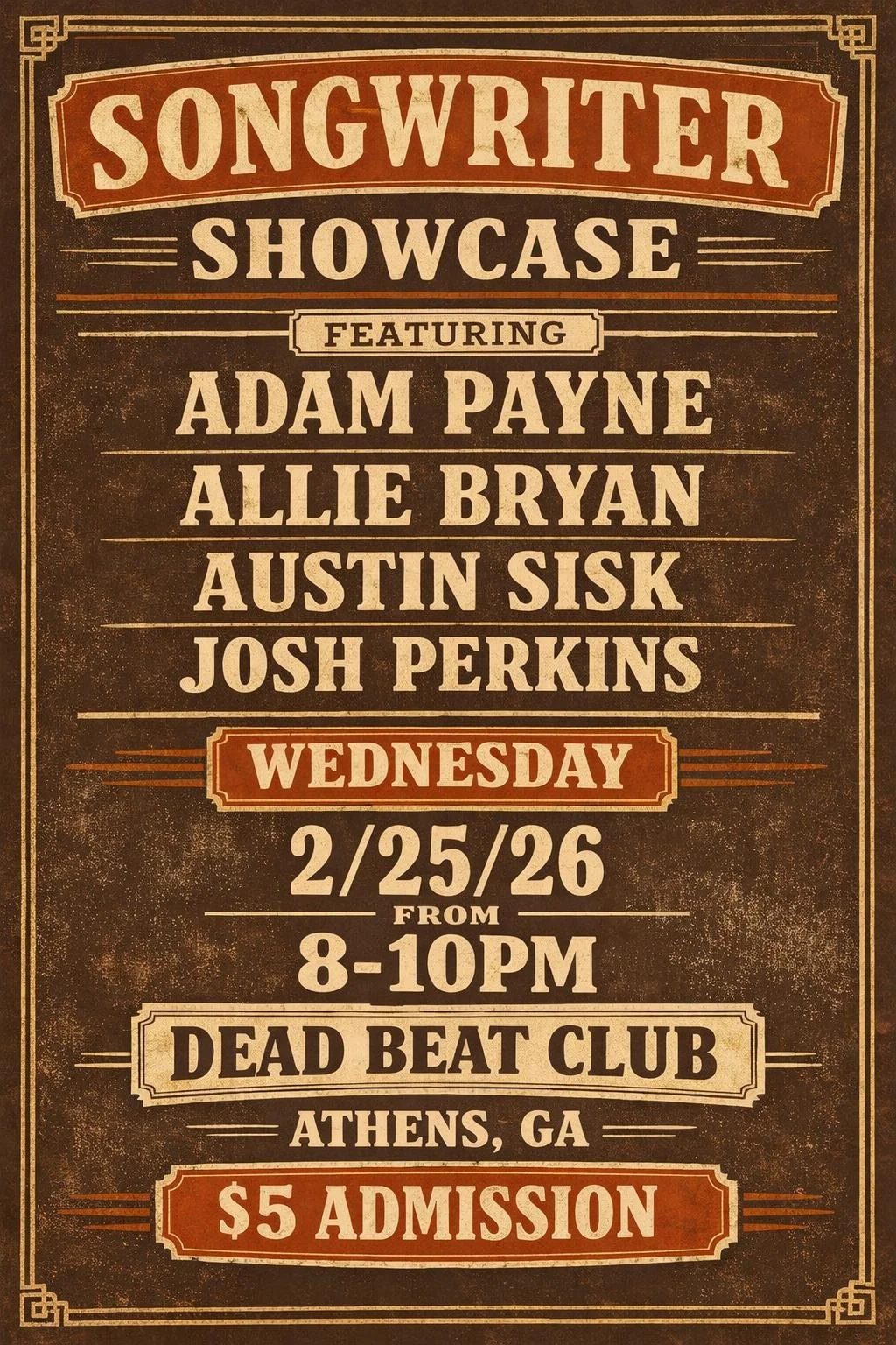 Local Singer Songwriter Showcase