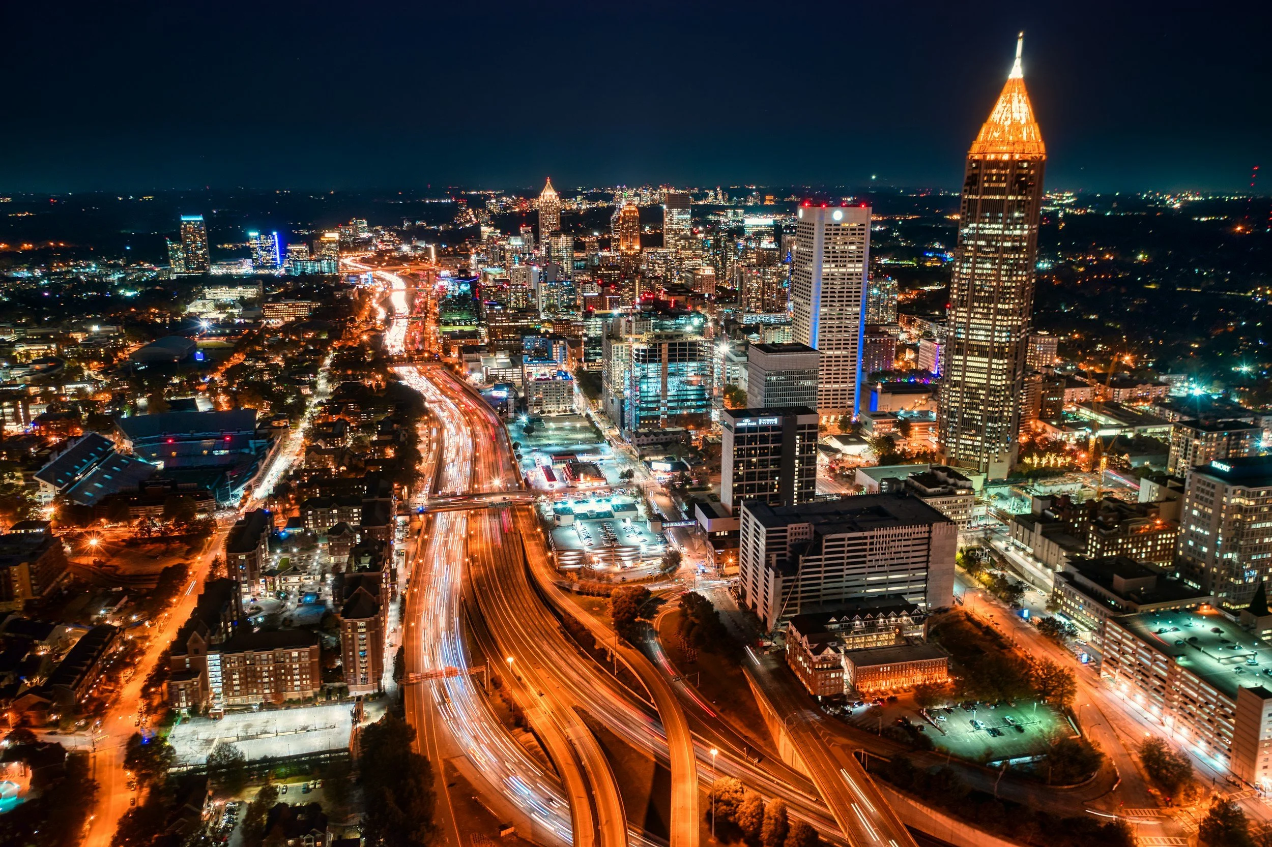 Atlanta night skyline - Digital Nomads USA
