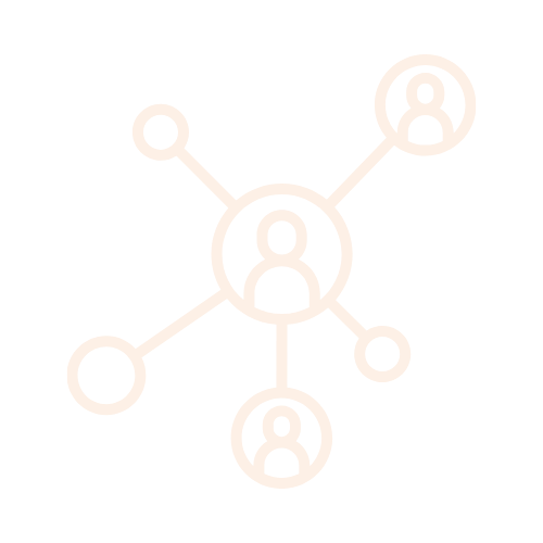 Diagram of a central user connected to five other users or nodes in a network.