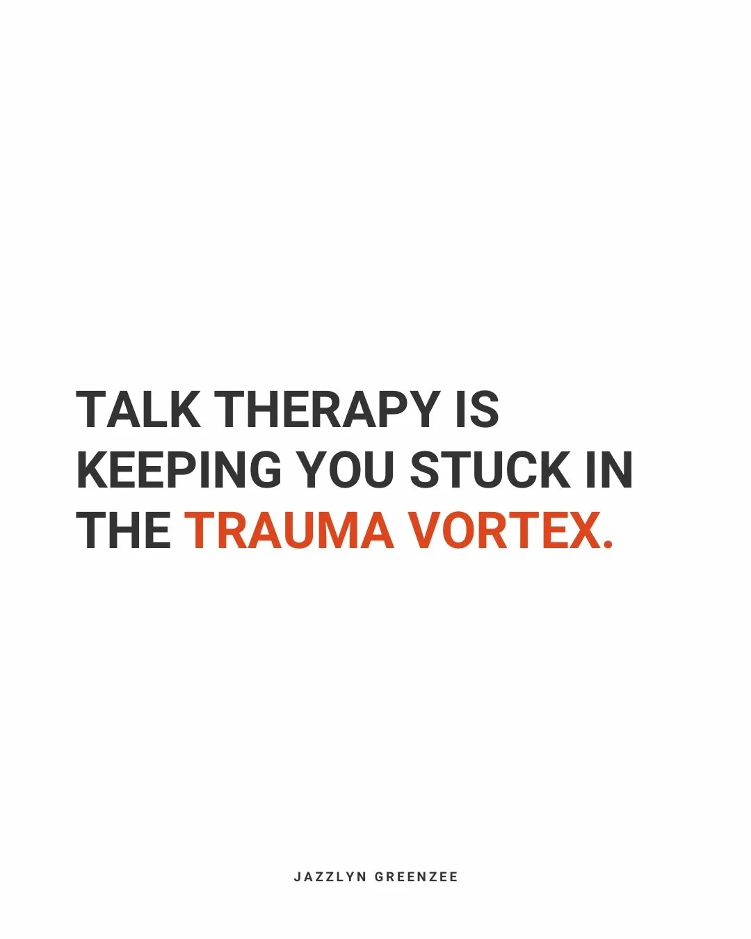 ⠀⠀⠀⠀⠀⠀⠀⠀⠀⠀⠀⠀

Talk therapy combined with body therapy is the sweet spot. 
Alone, it keeps you in the loop.

As someone who was in therapy for +20 years, and worked in psychiatry and witnessed how cognitive therapy kept people stuck, I say this with c