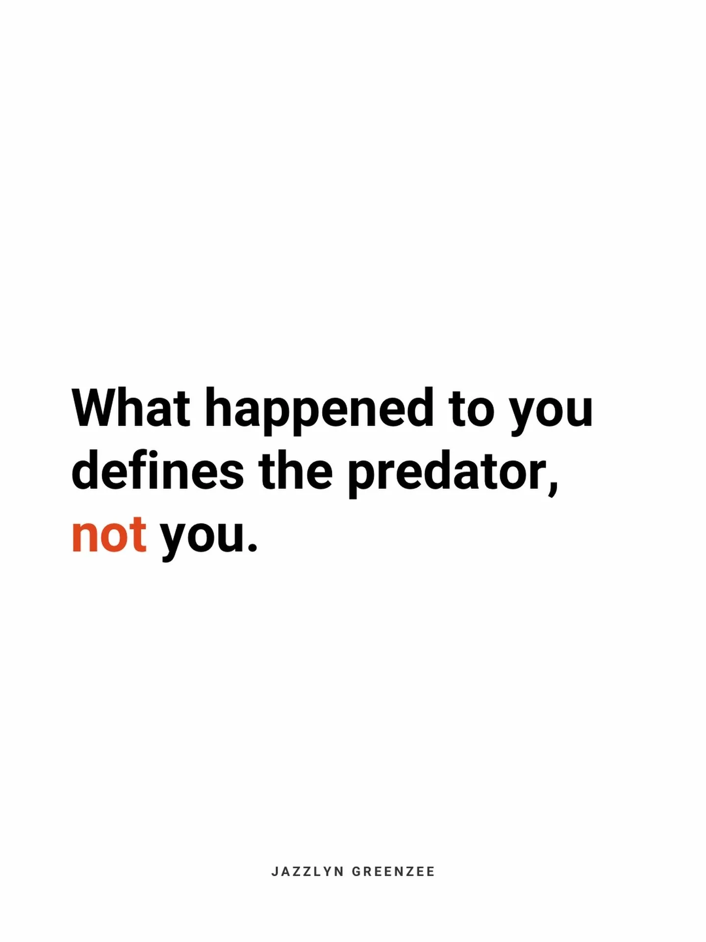 ⠀⠀⠀⠀⠀⠀⠀⠀⠀⠀⠀⠀
Sometimes all we need is a reminder of the truth. 

Fuxx the predator.
Fuxx the enablers. 

You deserved better. 

Put it on repeat. 

⠀⠀⠀⠀⠀⠀⠀⠀⠀⠀⠀⠀
With love,
Jazzlyn
Podcast Host &bull; Registered Nurse &bull; Certified Regenerative Hea