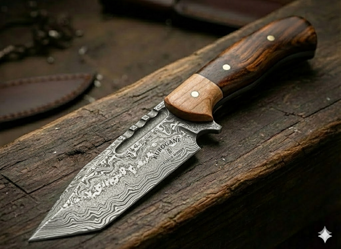 Fixed Blade Modern Tanto Damascus