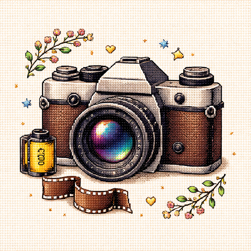 35mm Camera - Cross Stitch Pattern