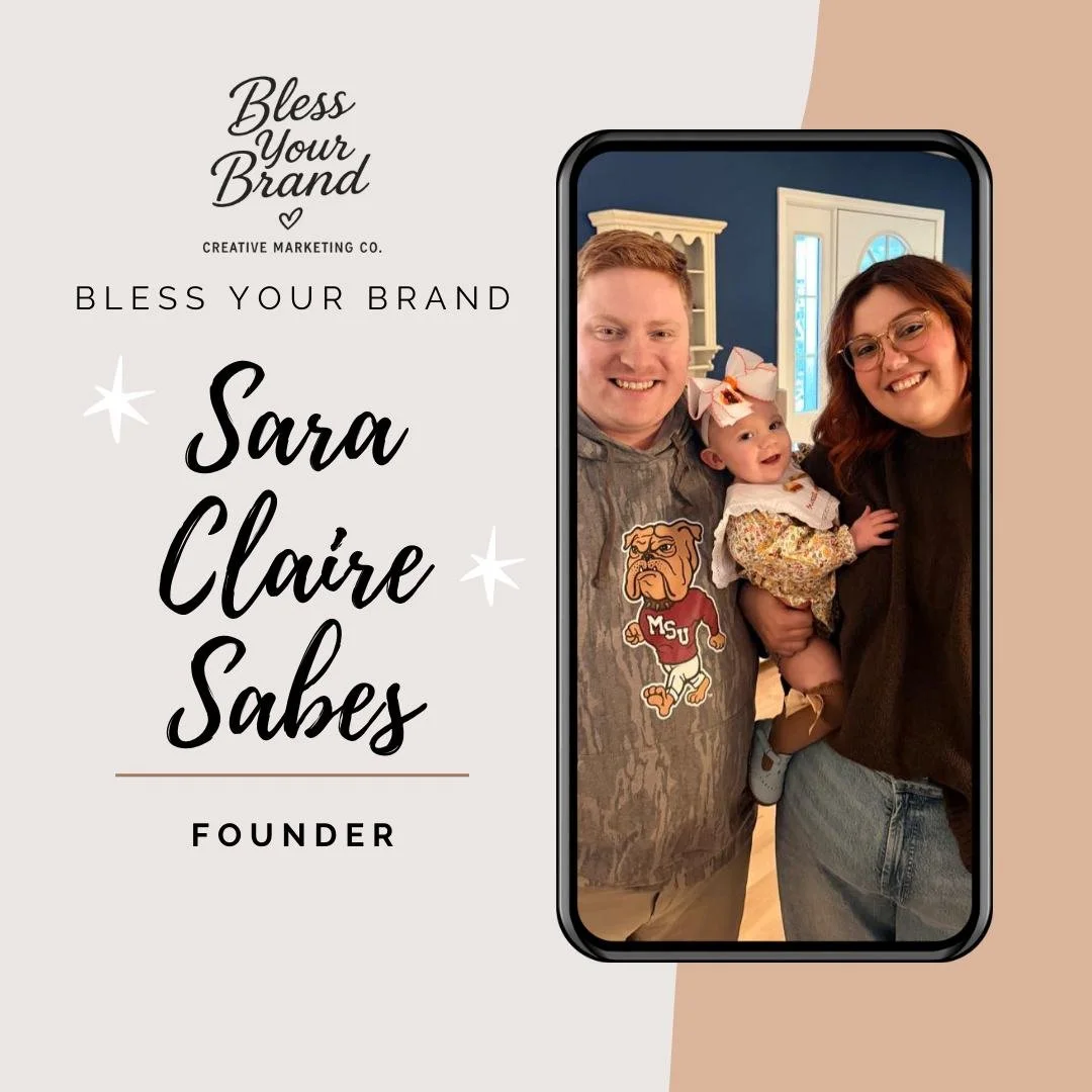 It&rsquo;s been a minute since I&rsquo;ve introduced myself around here 👋🏼

I&rsquo;m Sara Claire, the face behind Bless Your Brand Creative Marketing Co.

I:
&bull; help businesses clean up the backend
&bull; create branding + graphics that actual