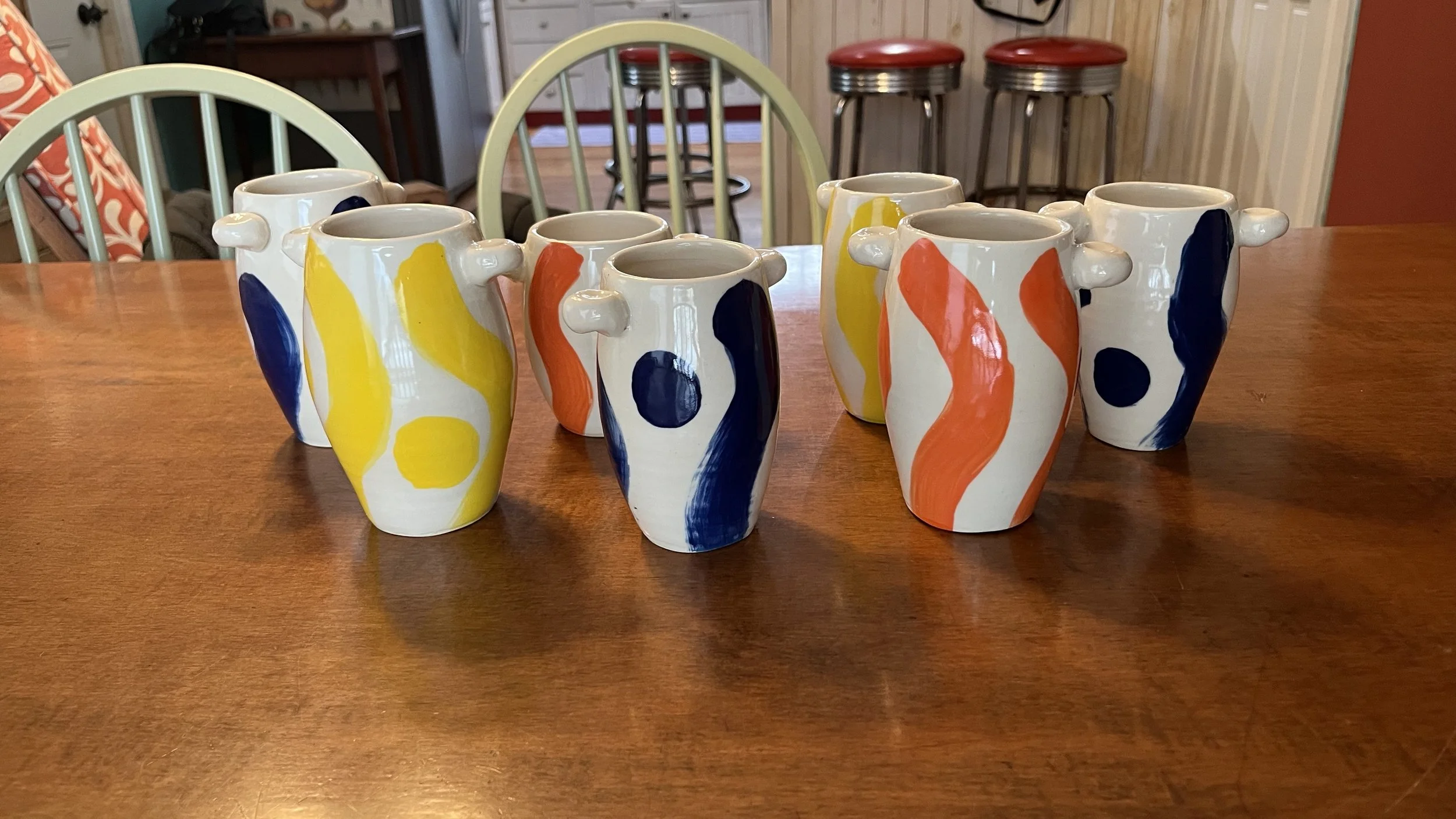 In stock, 1 yellow, 1 orange, 3 blue