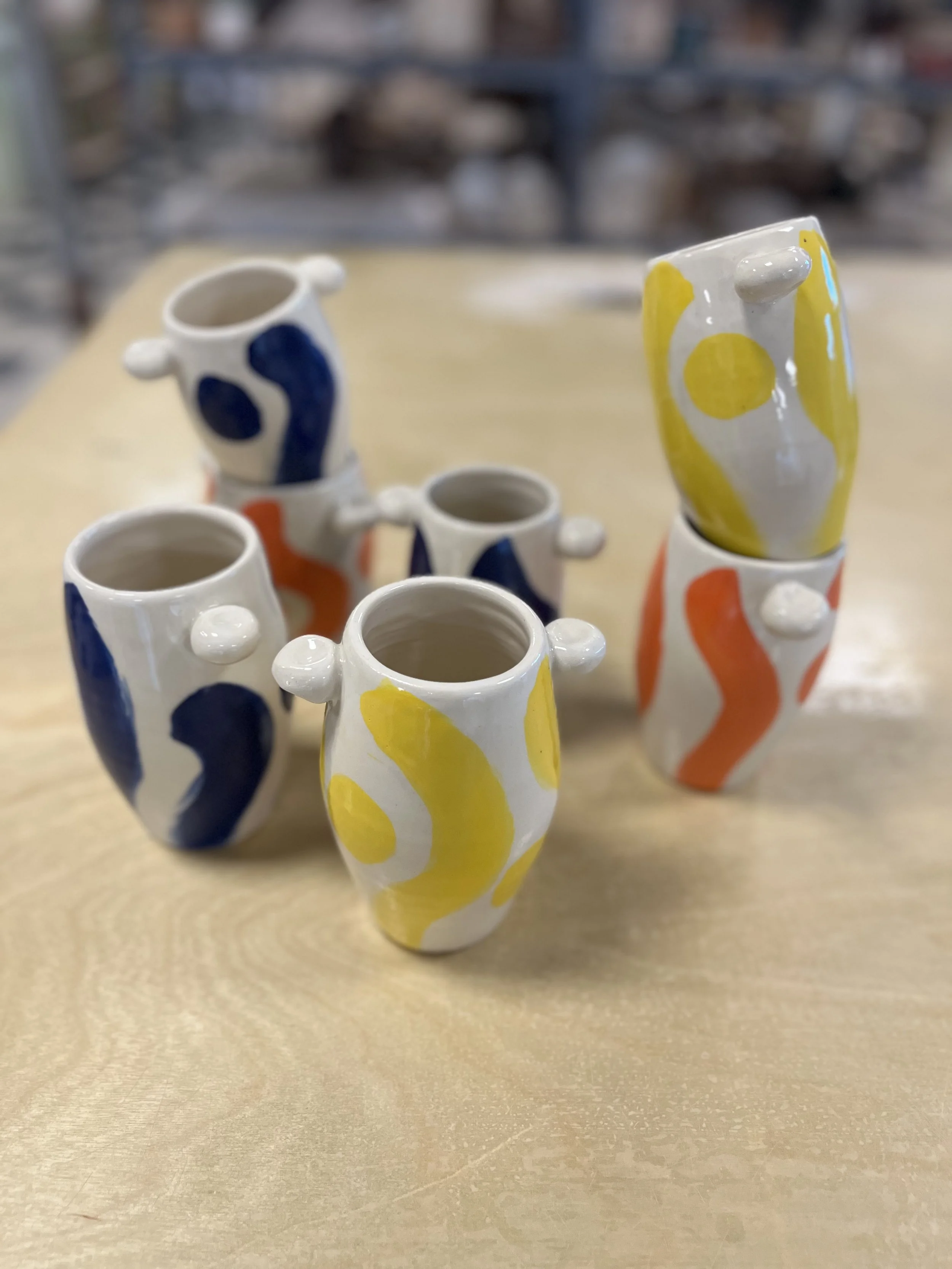 In stock, 1 yellow, 1 orange, 3 blue