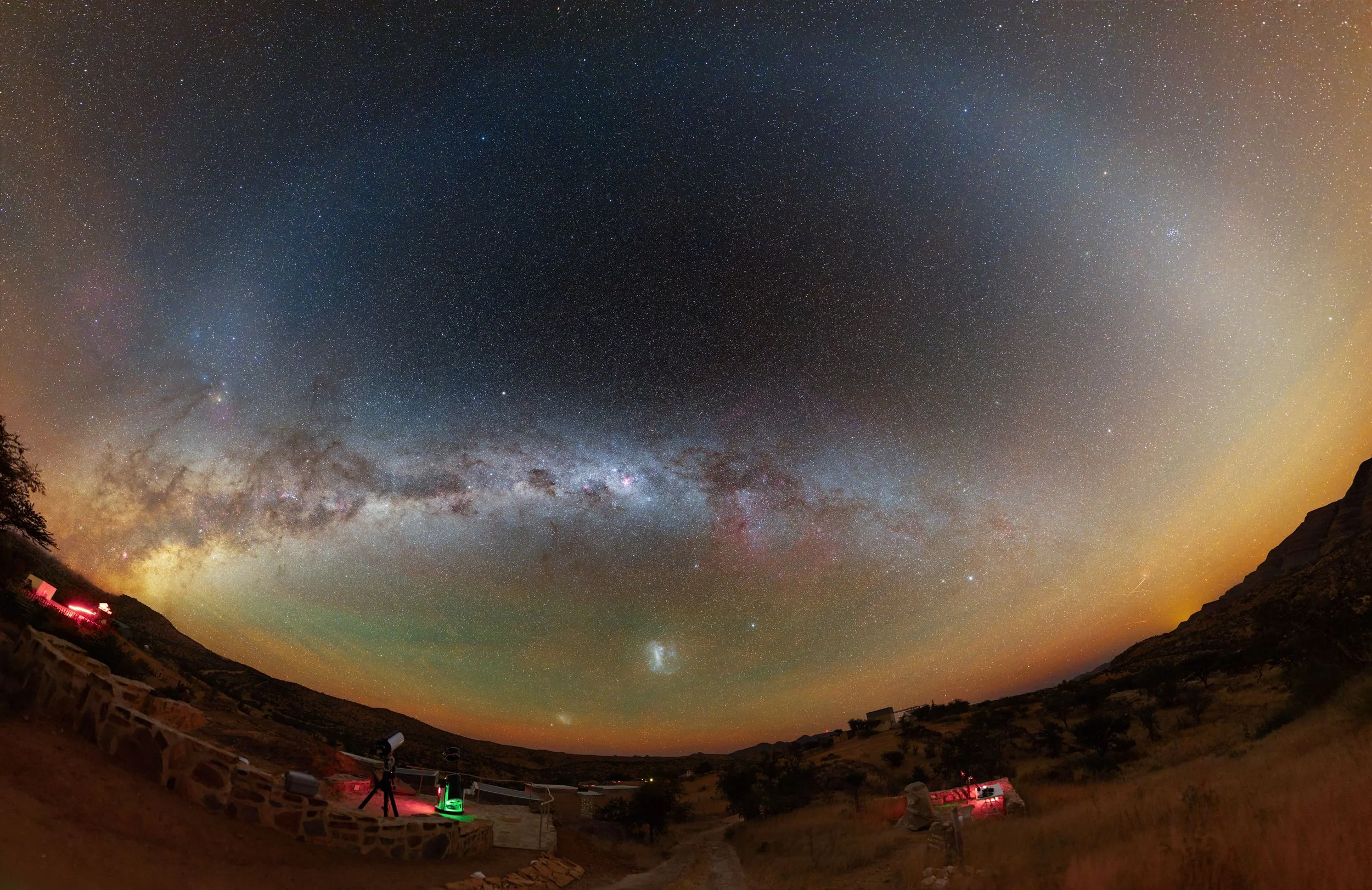 This pano was taken in Hakos farm, Namibia.
25 x15s, iso 8000, f2, 
Canon Rp + Sigma art 24mm.