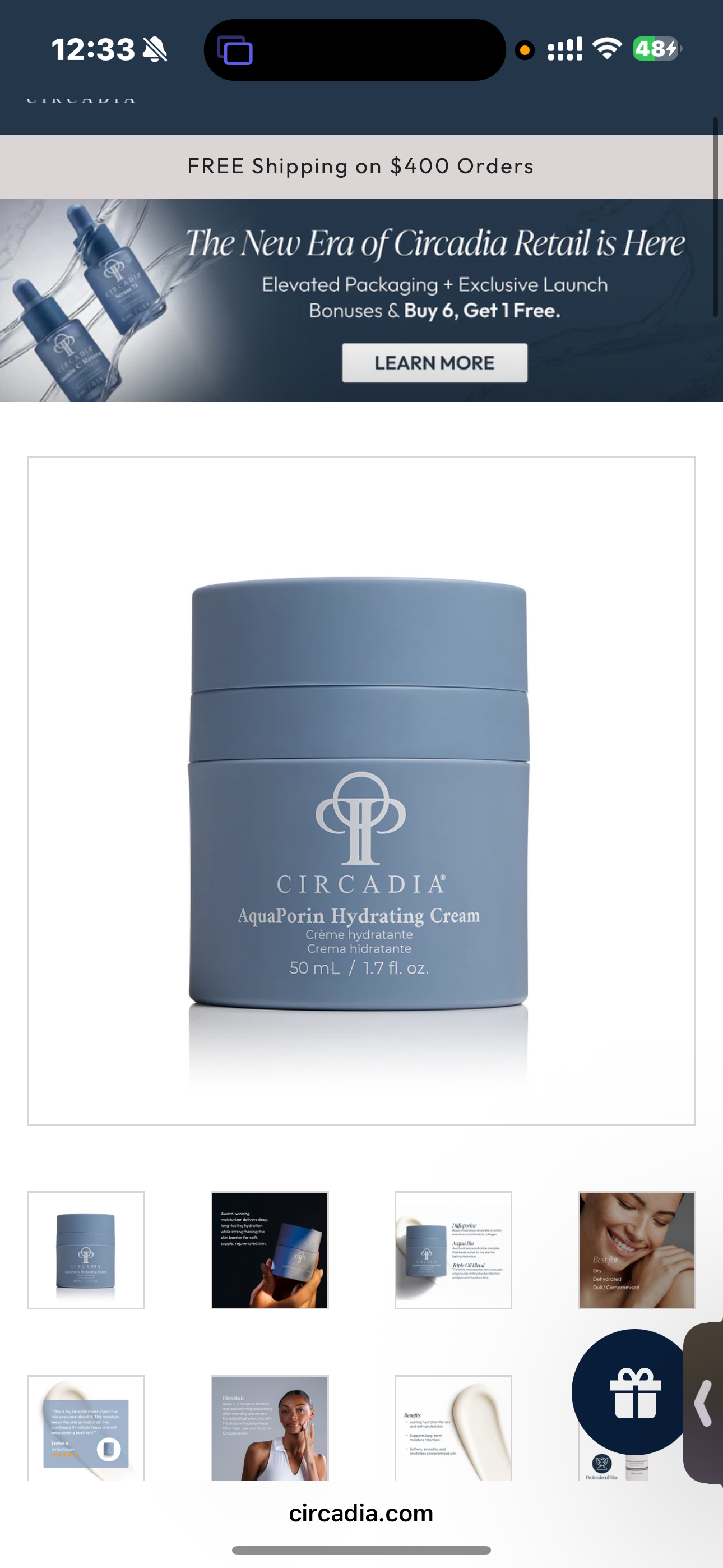 Circadia AquaPorin Hydrating Cream