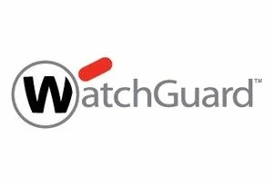 WatchGuard logo with a black circle, a red mark above the 'W', and gray text.