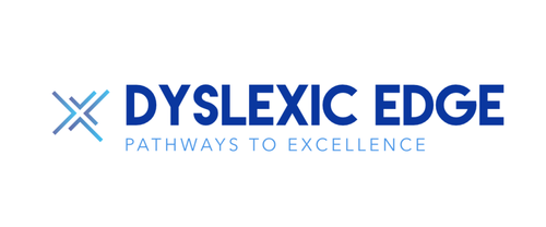 Dyslexic Edge logo with a stylized 'X' graphic and the tagline 'Pathways to Excellence.'