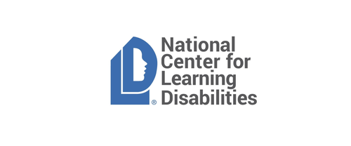 Logo of the National Center for Learning Disabilities, featuring a stylized blue book with a profile of a person's face in the open pages.