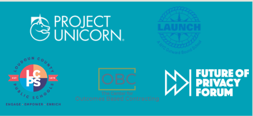 Project Unicorn, OBC, Future Privacy Forum, Launch Schools, Loudon County Schools logos