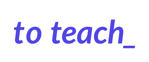 Text that reads 'to teach' with a blank space after the underscore