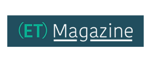 ET Magazine logo with green and white text on a dark teal background.