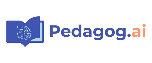 Logo for Pedagog.ai featuring an open book with a connected circuit brain icon on the left and the text 'Pedagog.ai' on the right.