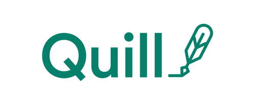 The word "Quill" with a feather quill pen forming the letter "L"