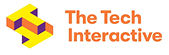 Logo of The Tech Interactive with orange text and a multicolored geometric graphic
