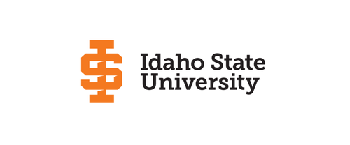 Idaho State University logo with orange emblem and black text
