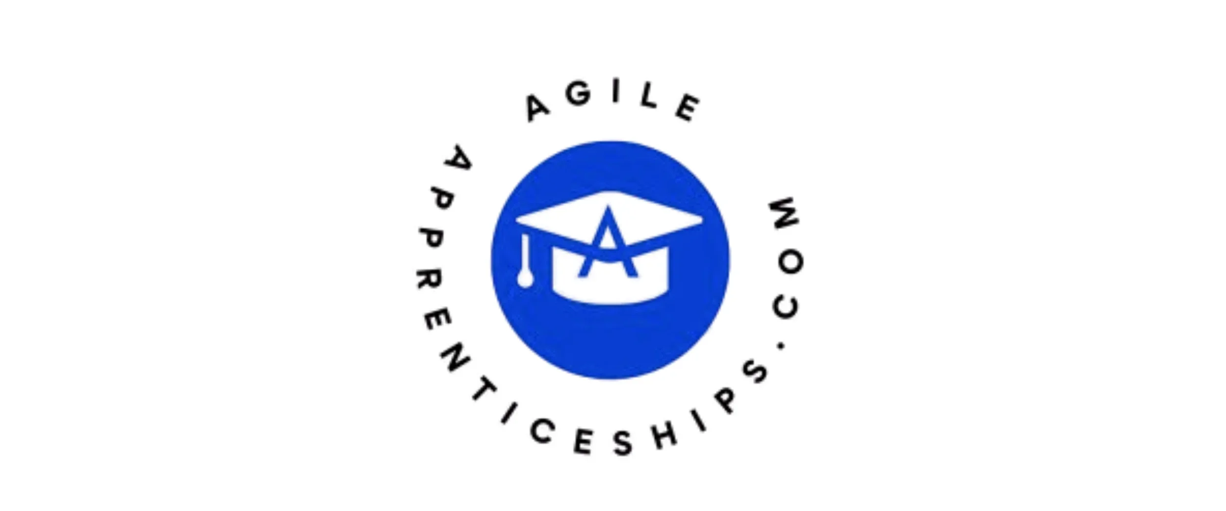 Education-related logo featuring a graduation cap with an anarchy symbol inside, surrounded by the text 'AGILE APPRENTICESHIPS.COM'.