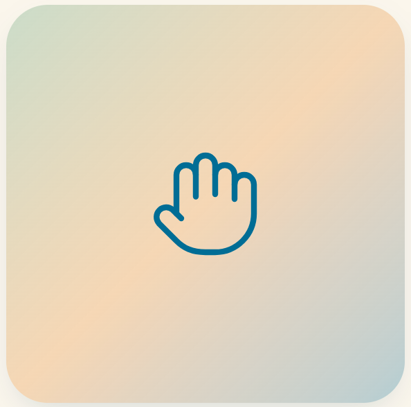 Icon of a raised hand with fingers extended.