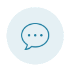 Chat message icon with speech bubble and three dots inside.