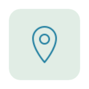 Map location pin icon with rounded background