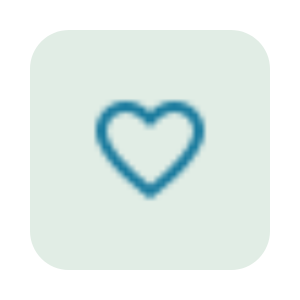 Blue outlined heart icon on a light background