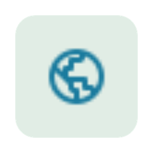 Blue circular logo with a stylized maze-like design inside.