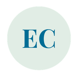 A light green circle with the initials 'EC' in blue in the center.