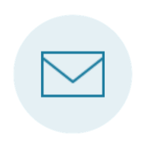 Email envelope icon inside a circle