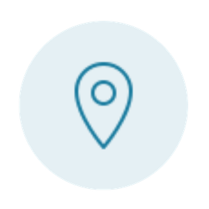 Map location icon on digital device screen