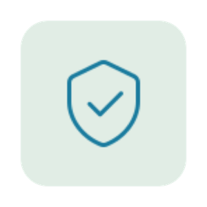 Shield icon with a checkmark in the center