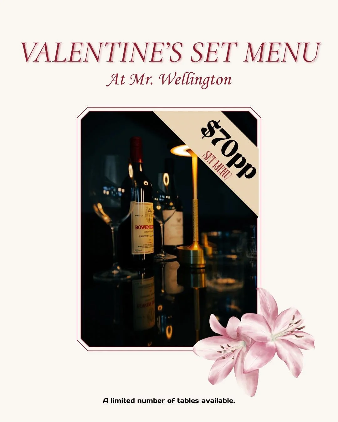 An evening designed for two 💕. Our Valentine&rsquo;s Day Set Menu, crafted with intention, served with romance. 

#valentines #perth #food