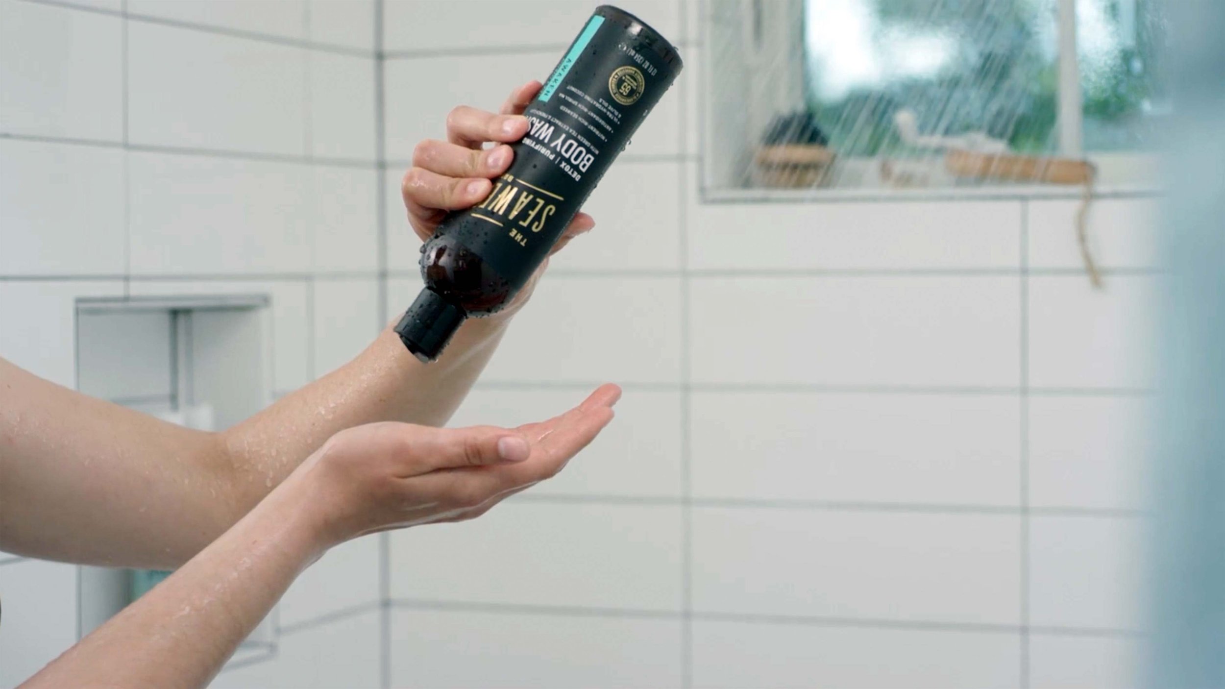 A product photo from a Seaweed Bath Company Doc-style product commercial