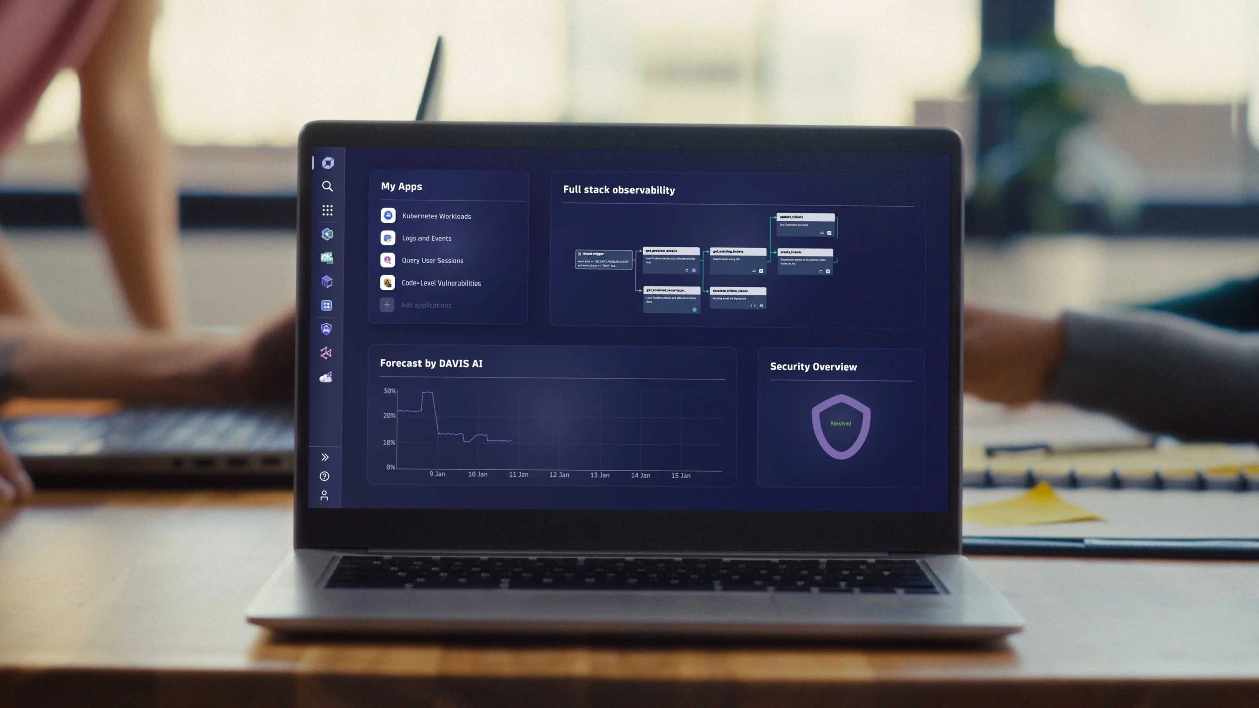 Technology SaaS dashboard displayed on laptop for software platform