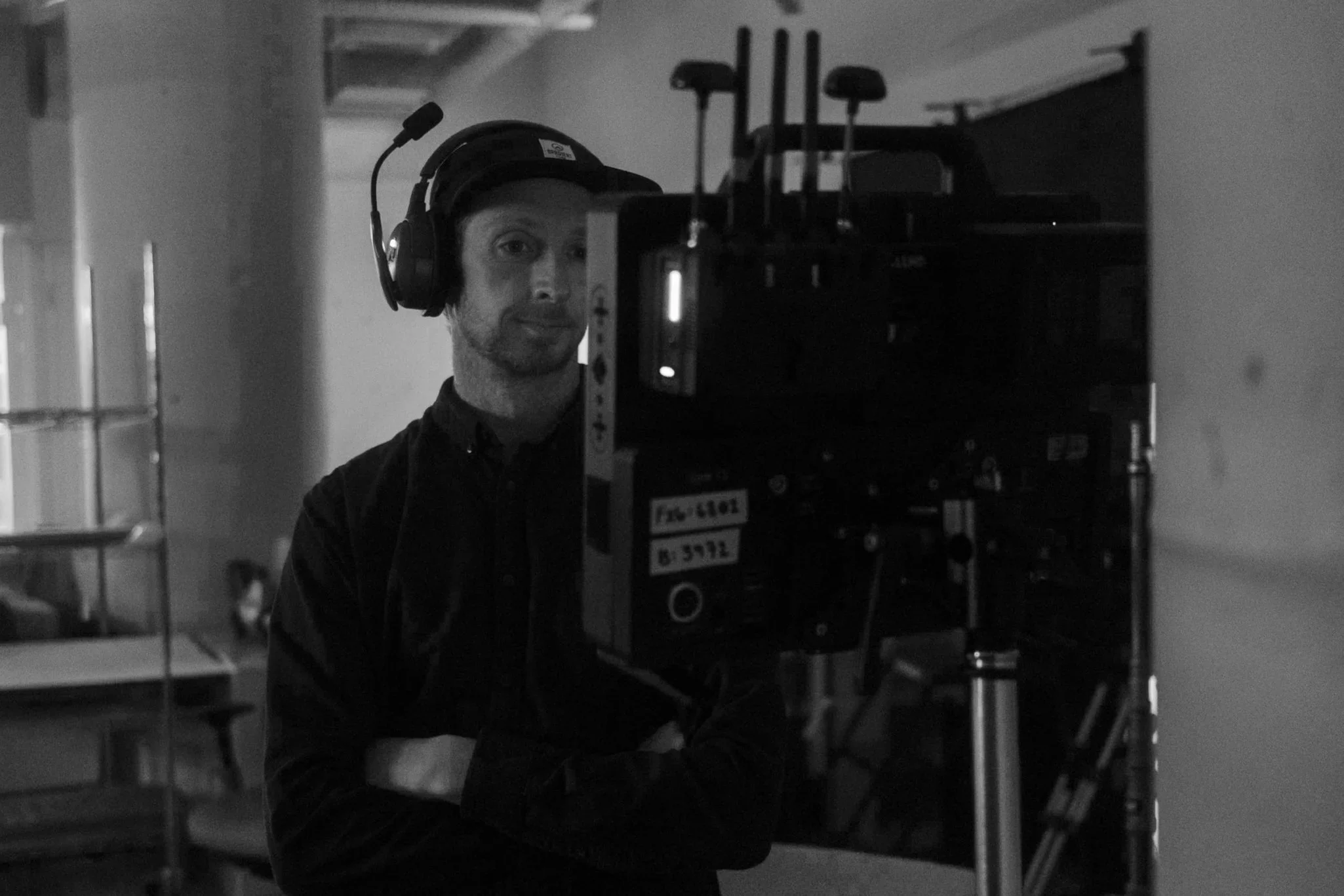 Kyle Couture, Gradient Films Founder watches the monitor on set for Dynatrace's No Worries commercial campaign.