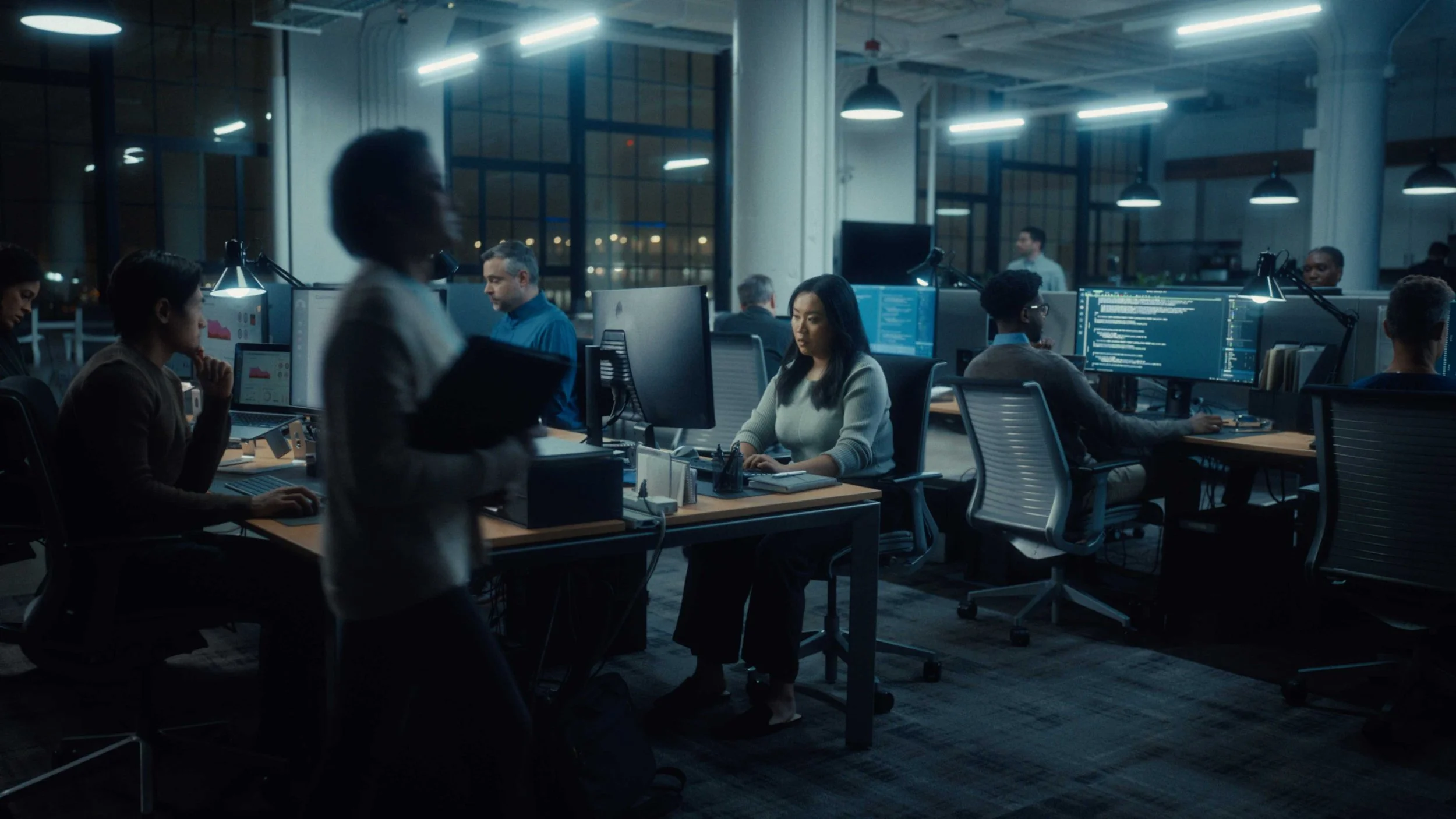 A static frame from the Dynatrace "Harder to See" Commercial Video