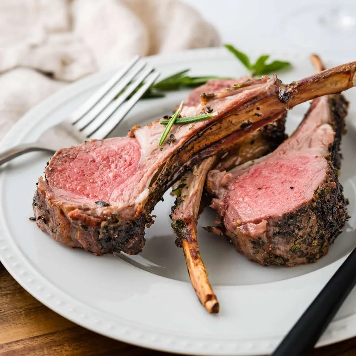 Grilled Rack of Lamb with Garlic Herb Crust