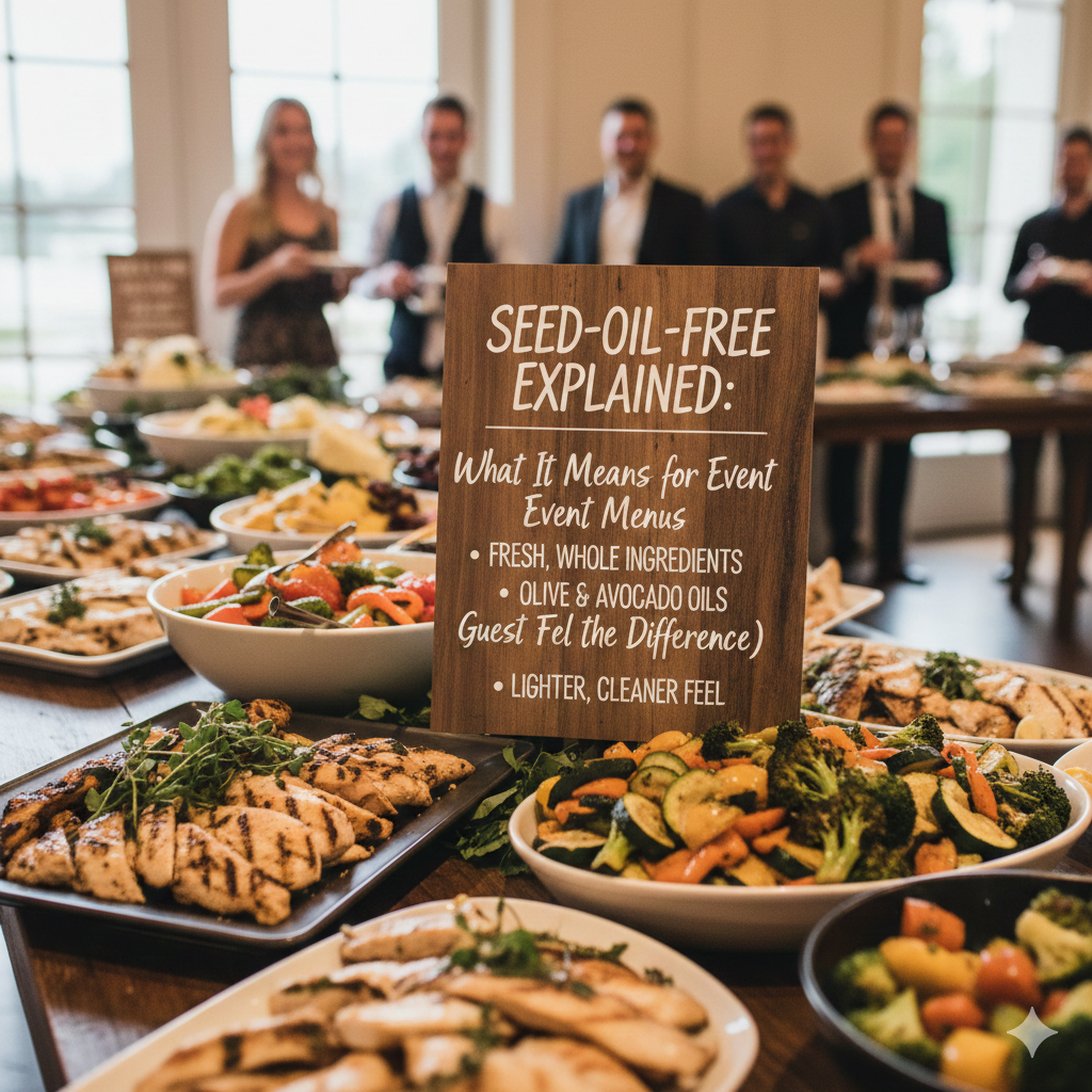 Seed-Oil-Free Explained: What It Means for Event Menus (and Why Guests Feel the Difference)