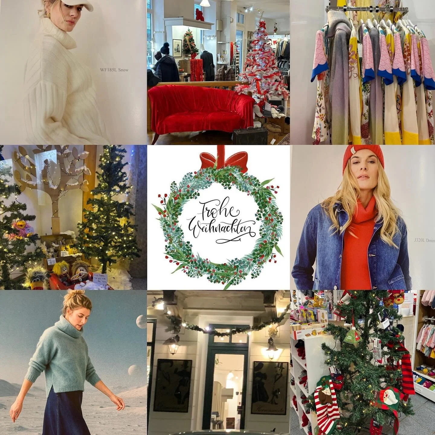 Liebe KundInnen,
unsere WEIHNACHTS&Ouml;FFNUNGSZEITEN in beiden Gesch&auml;ften🎄🎁 
19.12. bis 23.12. von 10:00-18:00
24.12. von 9:00-13:00
Viele nette Geschenksideen🎁🎁,Spiele, Pyjama, Pullover, uvm., sowie festliche Teile f&uuml;r die kommenden F