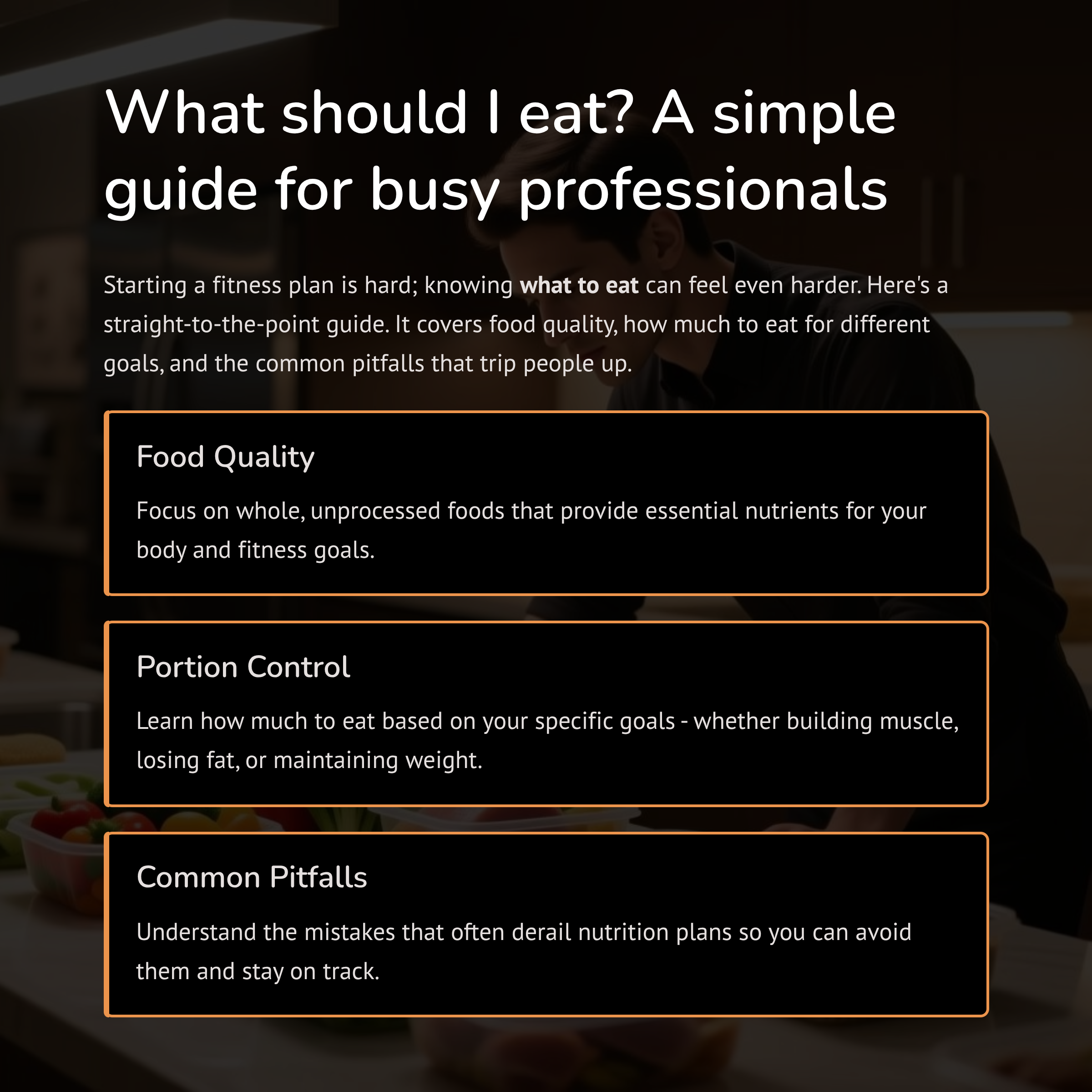 What should I eat? A simple guide for busy professionals