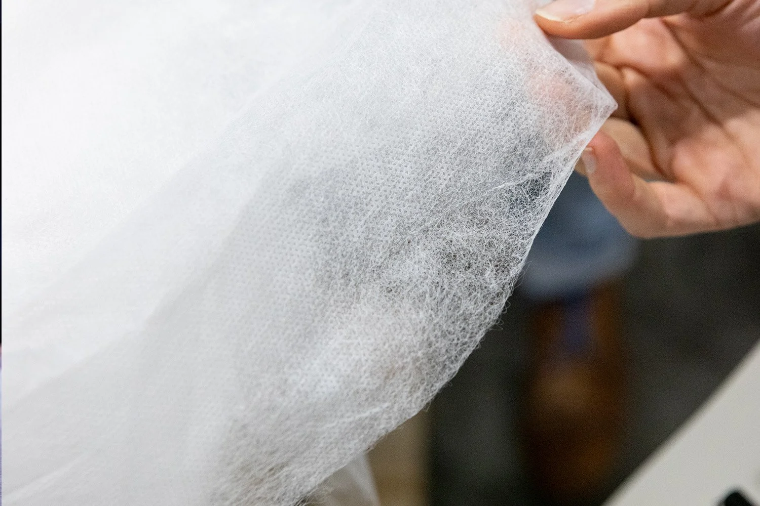 White nonwoven sample