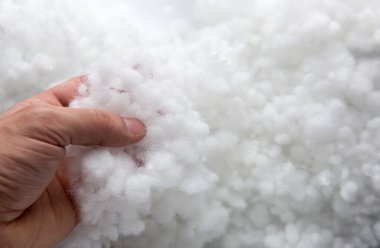 White synthetic fibers at CETI