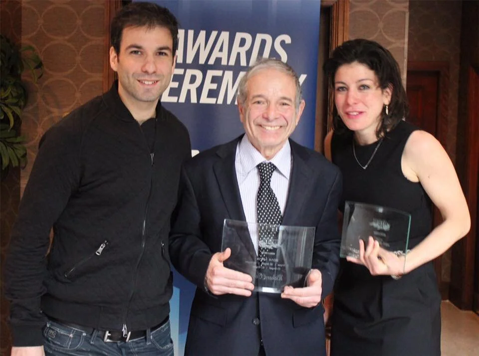 Richie Cohen (center) with his children, Josh &amp; Julia