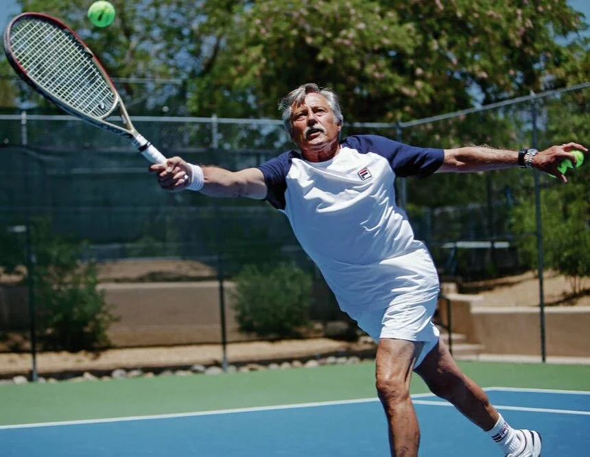 NSMTA President and USPTA Master Pro, Jimmy Parker on the court