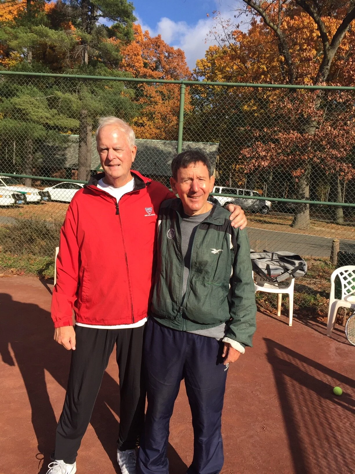 John Mayotte and his lifelong tennis supporter of Forest Park, Paul Fein