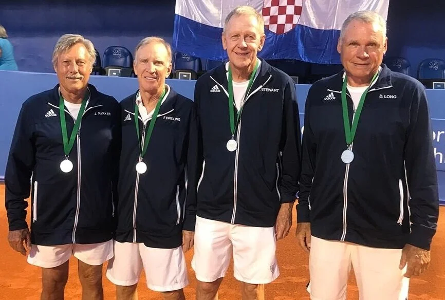 NSMTA Members and Champions in 2018 Bitsy Grant Cup - M75: 2nd Place (left to right) Captain &amp; NSMTA President Jimmy Parker, Fred Drilling, Michael Stewart and Donald Long