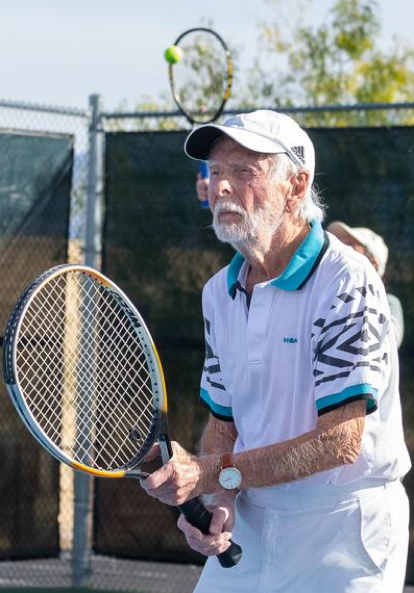 Tudor ApMadoc, 99, will turn 100 years old next month. ApMadoc started playing tennis a few years before retiring and said he want to keep playing for as long as he can. Photo-Bobby Joe Smith Special to the Green Valley News