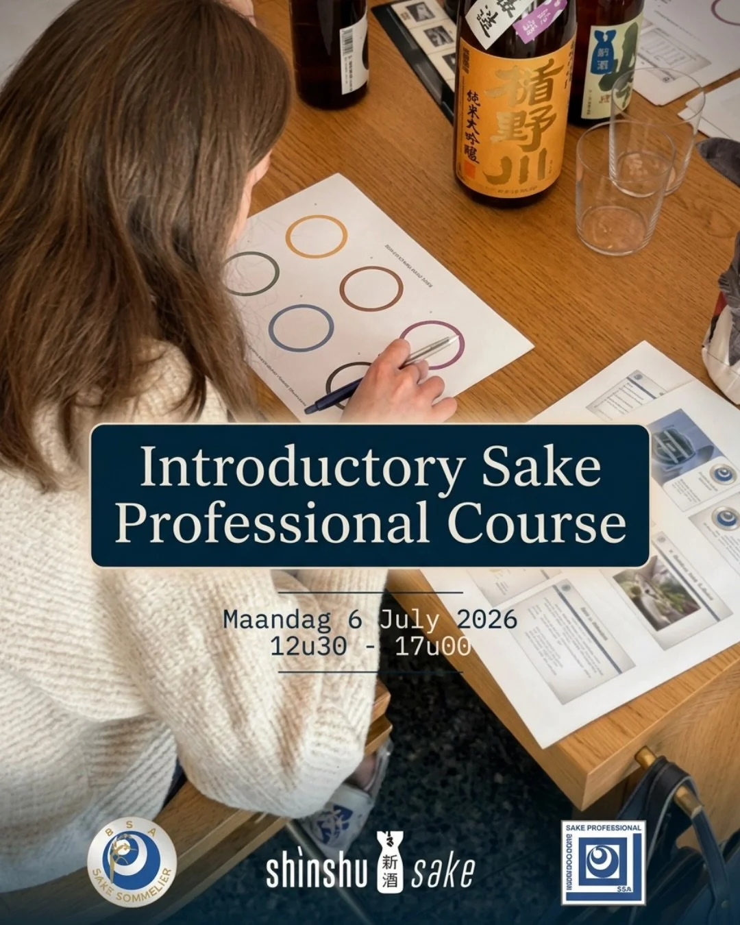 Introductory Sake Professional 

Ben je benieuwd naar sake en wil je meer leren over de traditionele Japanse drank? Dan is dit de perfecte eerste stap.

Tijdens deze eendaagse cursus maak je kennis met de basis van sake. Je ontdekt hoe sake wordt gem