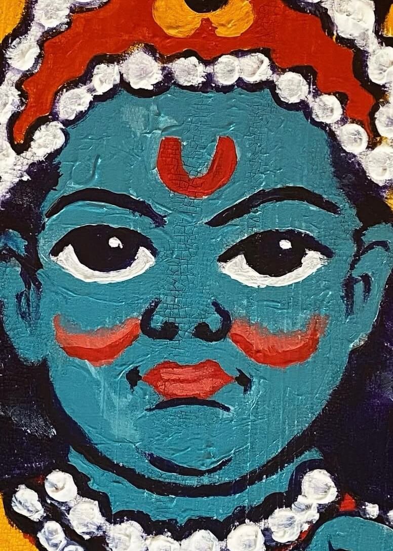 Mitch Oscar Sydney Traditional Tattoo Krishna Acrylic Painting